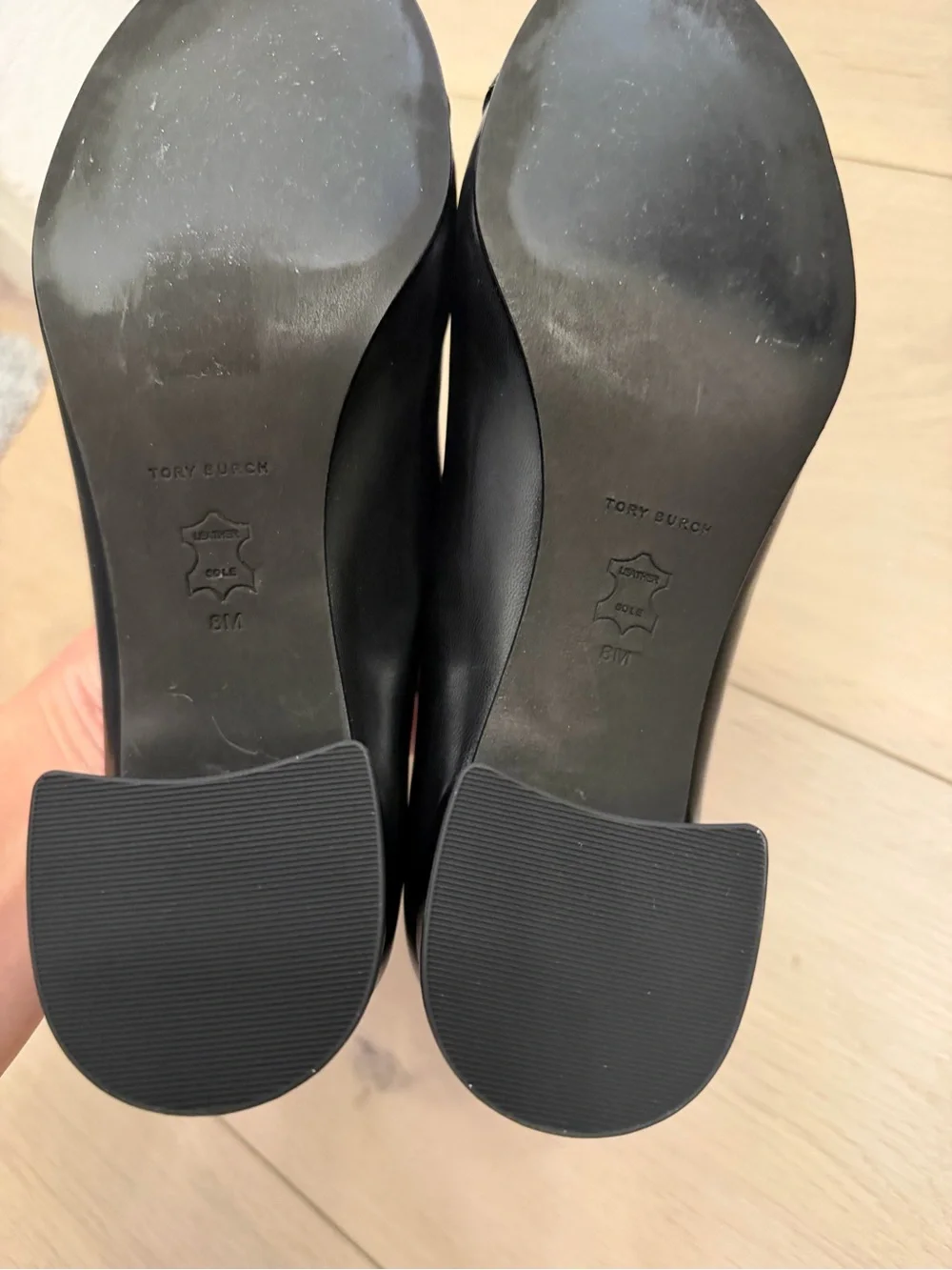 Tory Burch Black Patent Leather Heeled Ballet Flats